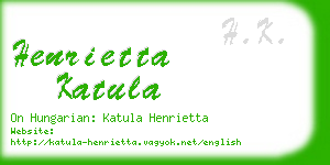 henrietta katula business card